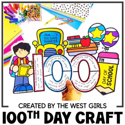 100th Day of School Activities Craft 100 Days Smarter Writing Bulletin Board