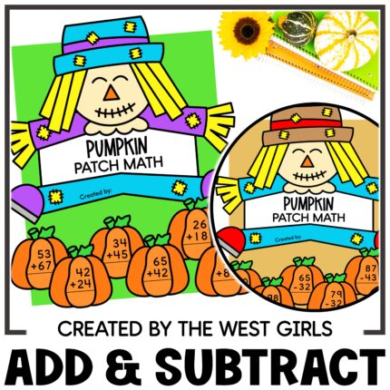 Two 2 Digit Addition and Subtraction With Without Regrouping Pumpkin Math Craft
