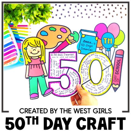50th Day of School Craft 50 Days Smarter Activities 3rd Grade Art Projects