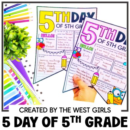 5th Day of 5th Grade Pennant Banner Bulletin Board First Week of School