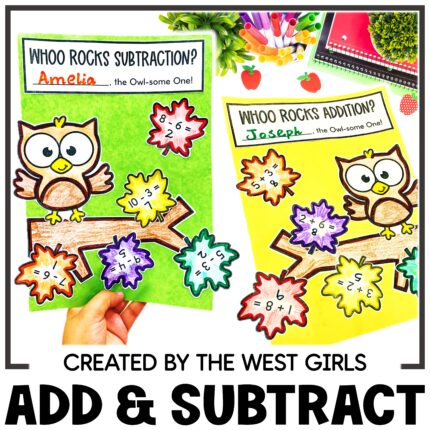 Mixed Addition and Subtraction Within 10 Fall Math Owl Craft 1st 2nd Grade