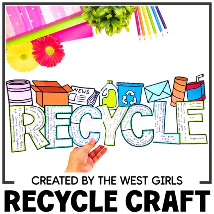 EarthDay Craft Recycle Writing Prompts Bulletin Board 2nd 3rd 4th 5th 6th Grade