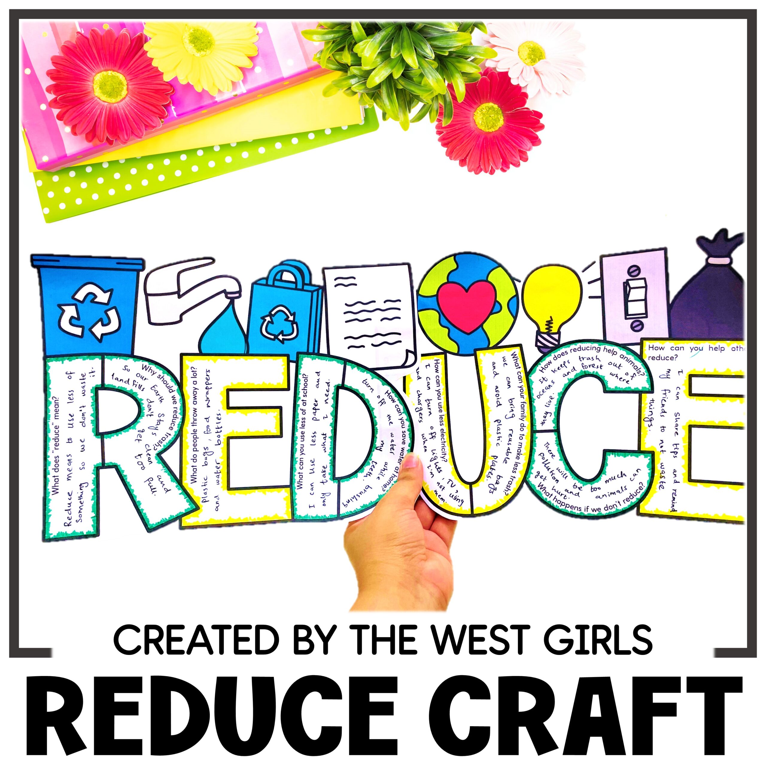 Earth Day Reduce Writing Bulletin Board Earthday Craft 2nd 3rd 4th 5th 6th Grade