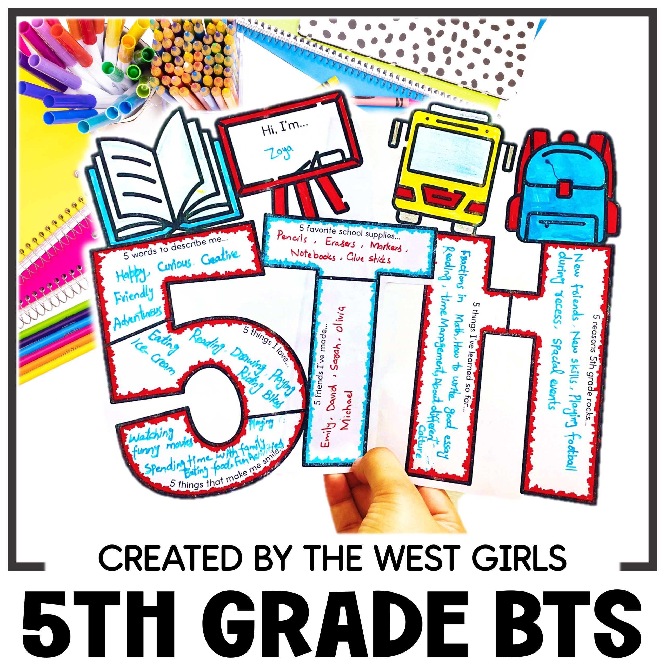 First Week Fifth 5th Day of Fifth 5th Grade Sign Beginning of Year the Craft