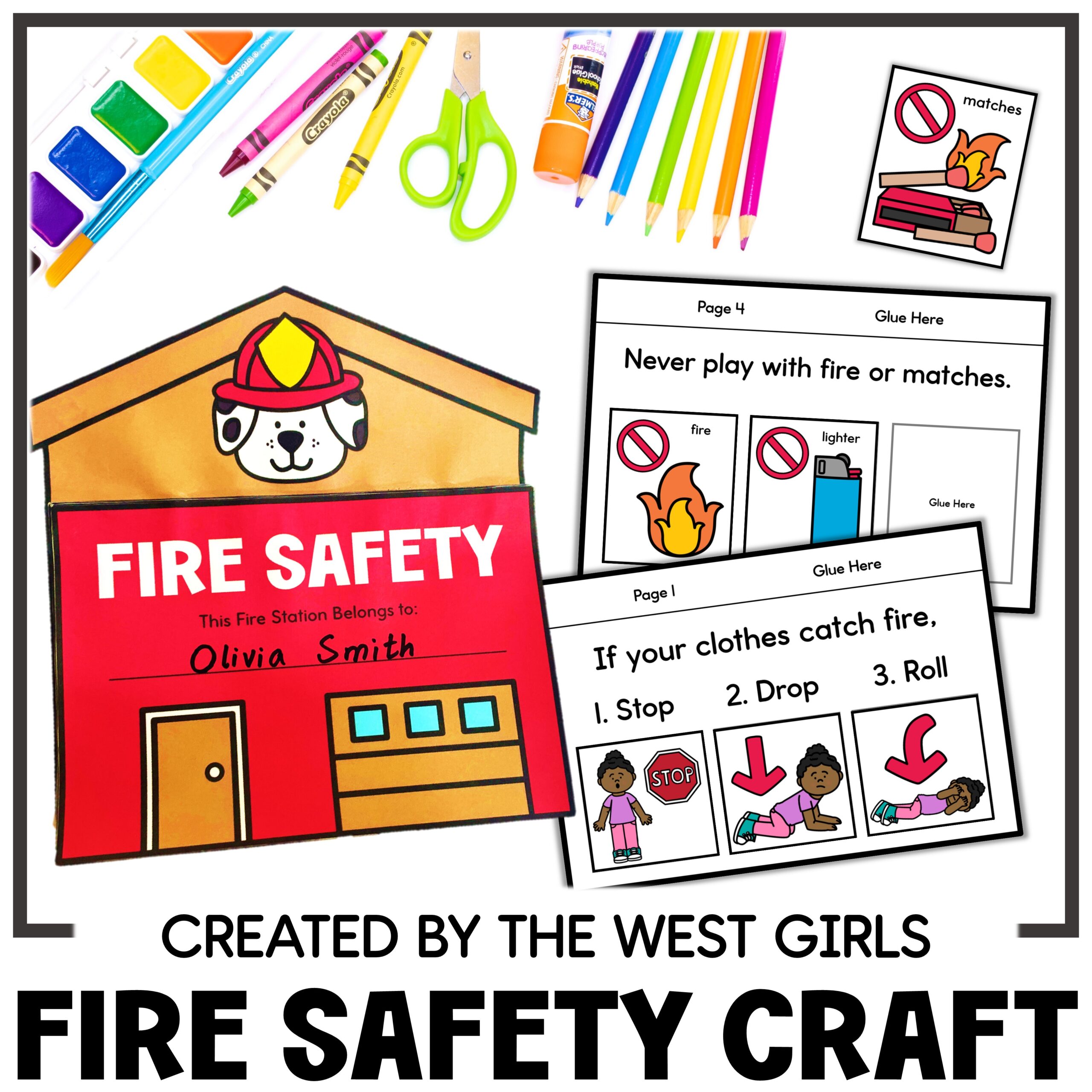 Fire Safety Week Craft Activities Kindergarten First 2nd Grade Drill Visual