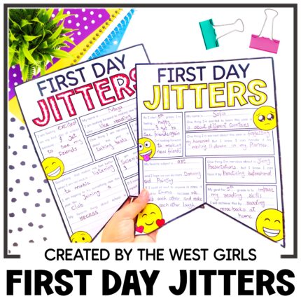 First Day Jitters Writing Activities Banner Beginning of School Bulletin Board
