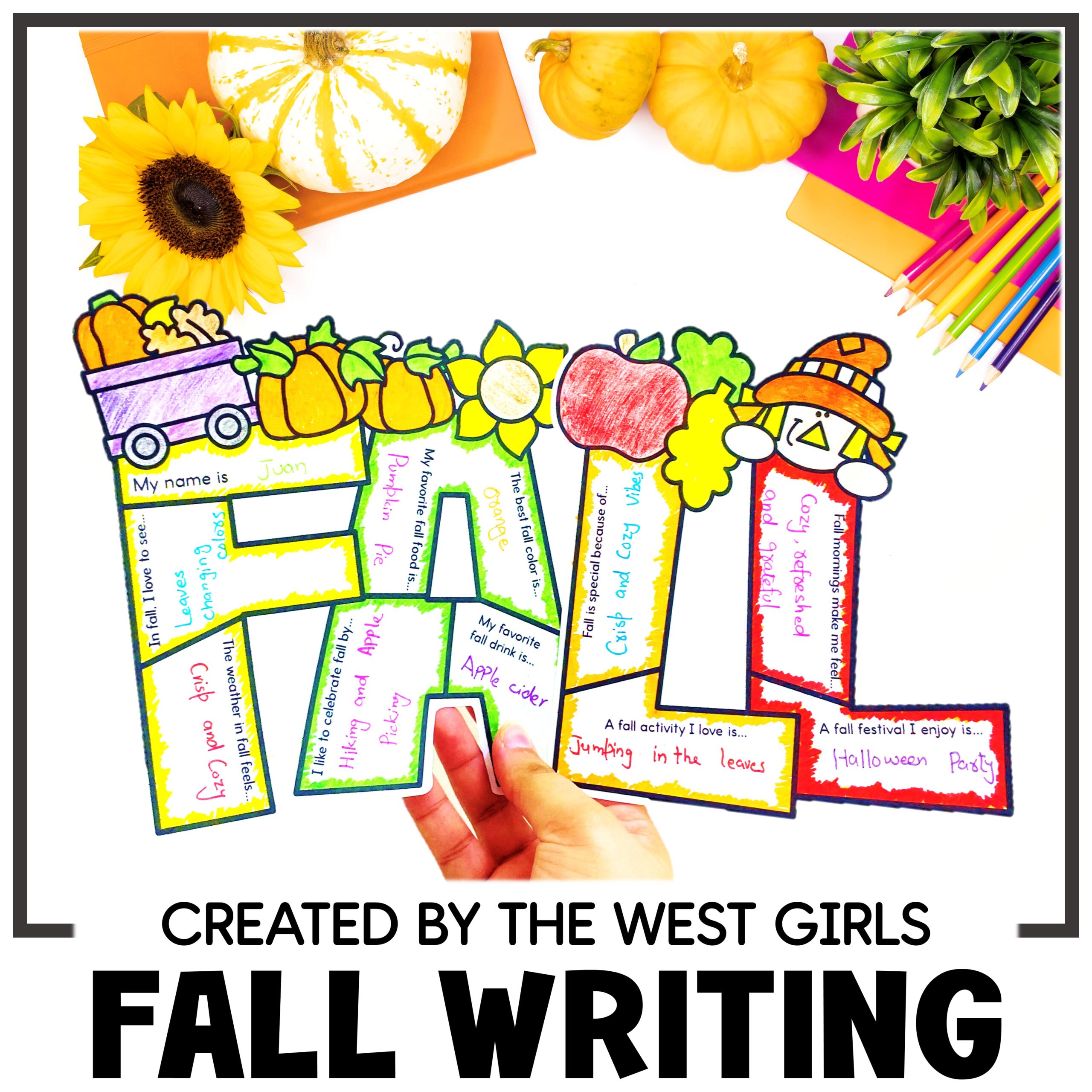 First Day of Fall Art Projects Writing Craft Activity 2nd 3rd Grade September