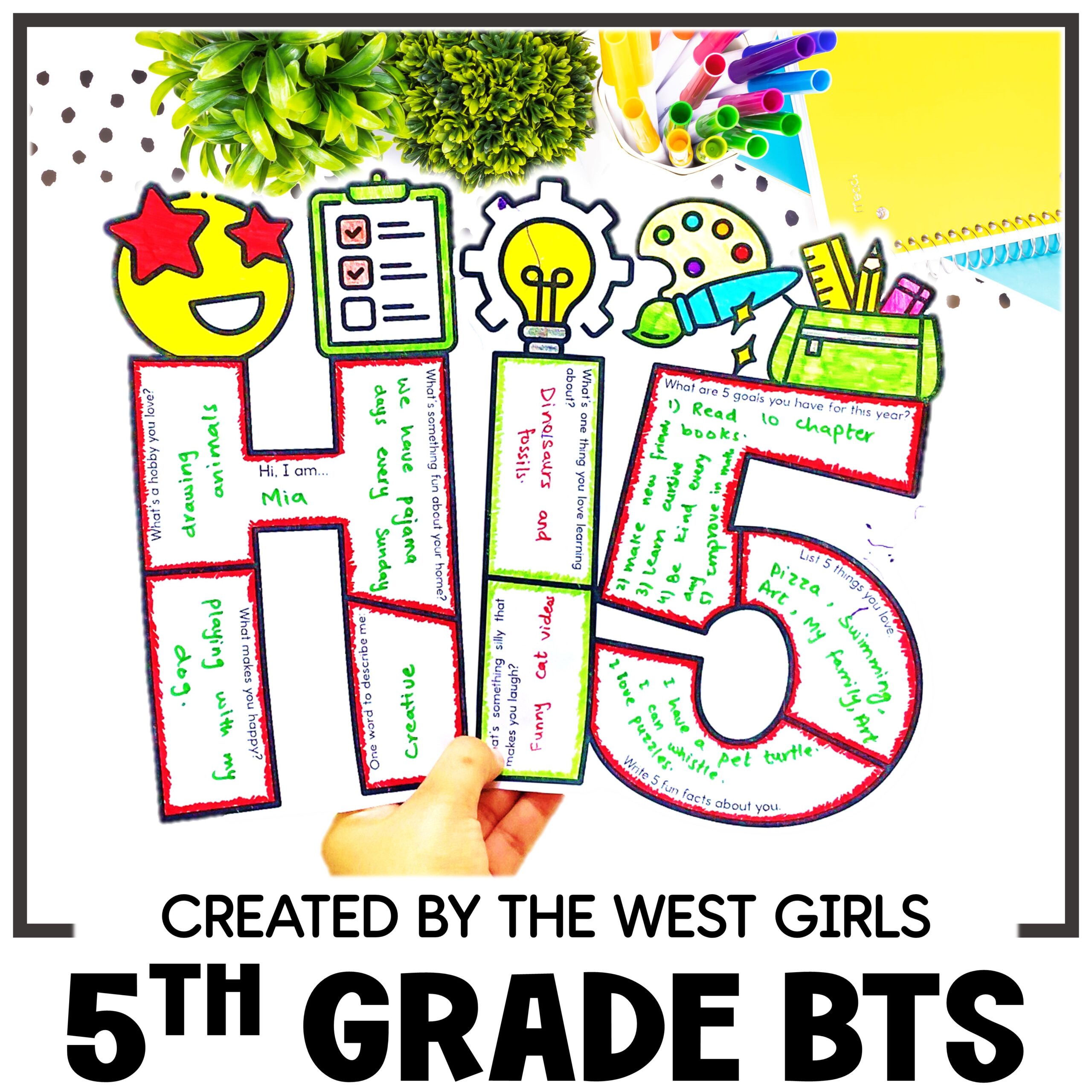 First Week of Back to School 5th Grade Craft Writing Activity All About Me