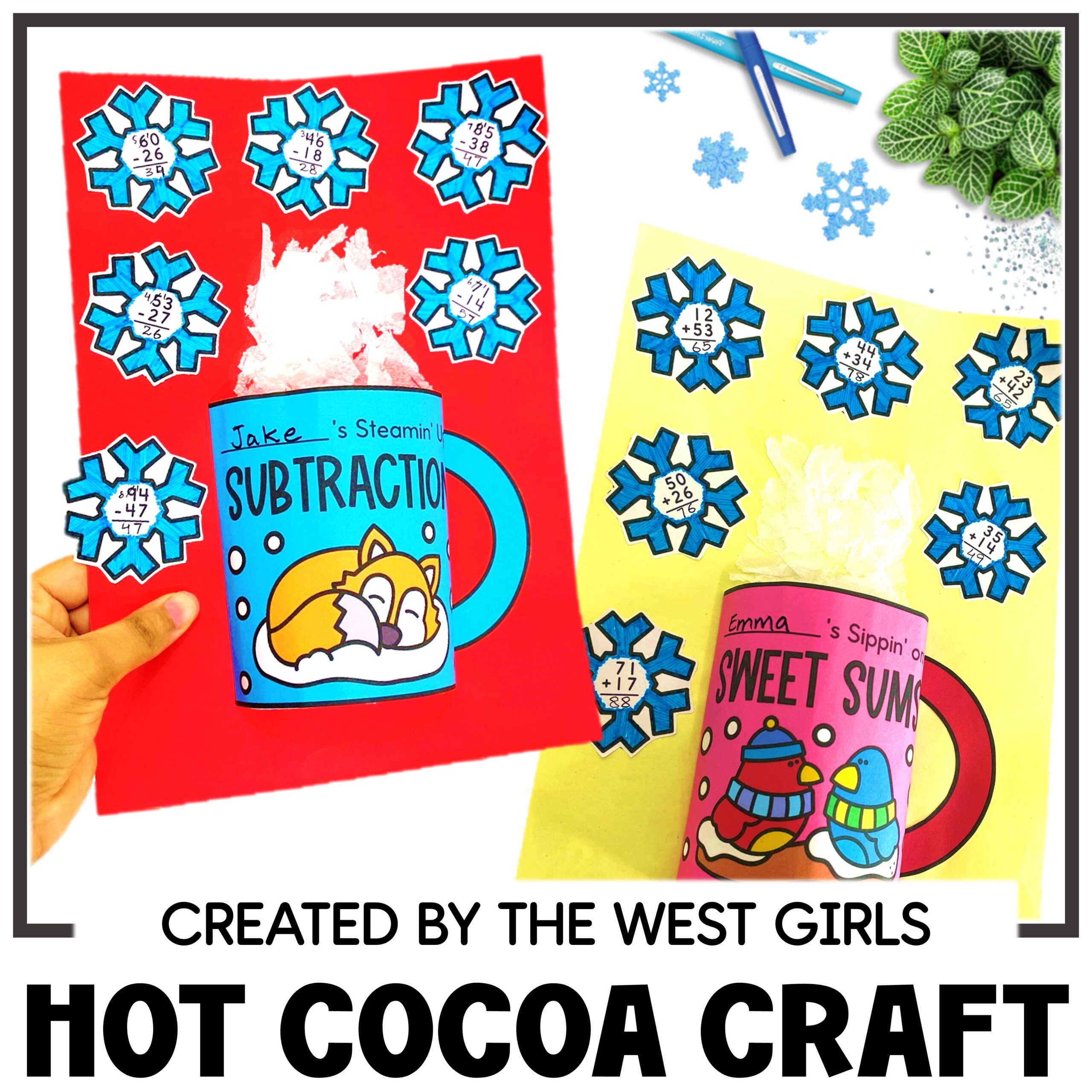 Hot Chocolate Math Craft 2 Digit Addition Subtraction With Without Regrouping