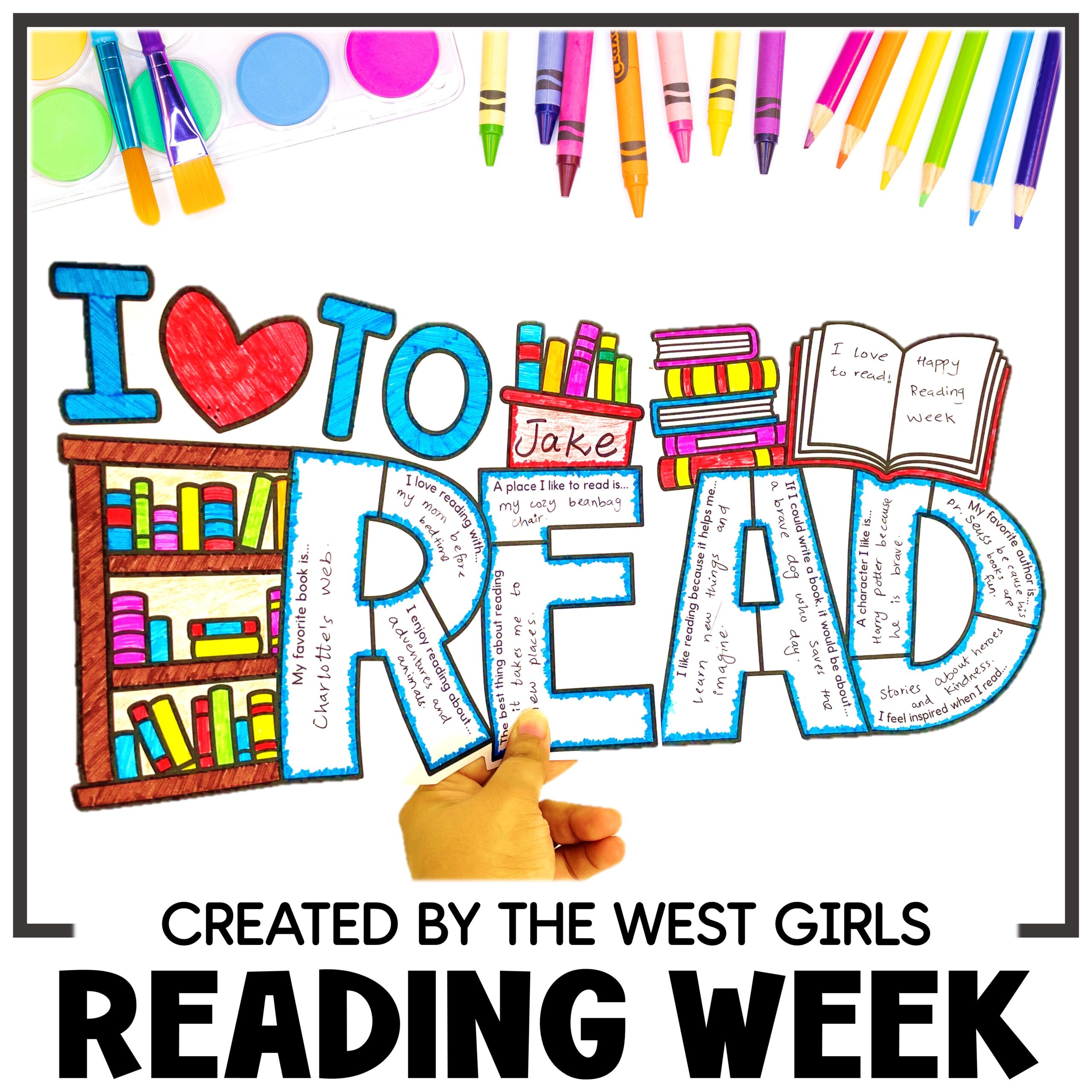 I love to Read Week Month Writing Craft Bulletin Board