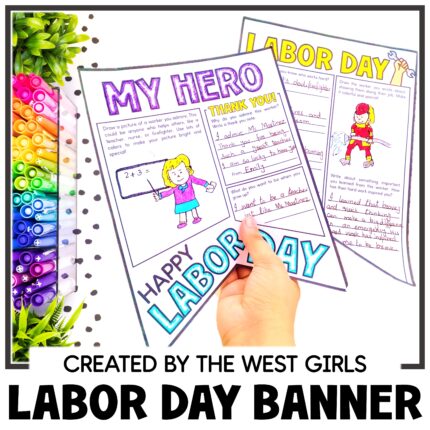 Labor Day Writing Activities Pennant Banner Bulletin Board Flash Freebie