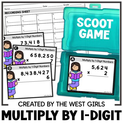 Multiply Whole Numbers By 1-Digit Scoot Game 5th Grade Math Centers Activities