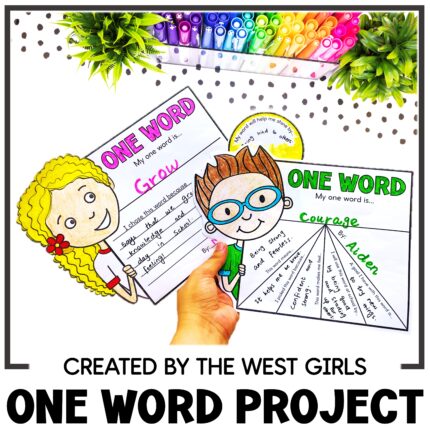 One Word Writing and Art Project Kids Book Back to School Goal Setting Activity