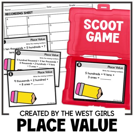 Finding the Place Value to Millions Scoot Hundred Ten Thousands 5th Grade