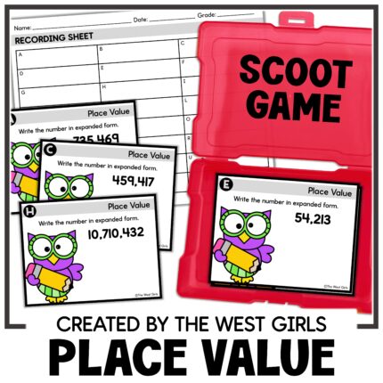 Place Value Scoot Practice Standard and Expanded Form 4th 5th Grade