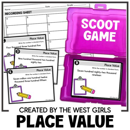 Word Form to Standard Form Place Value Scoot Number Words 4th 5th Grade Math