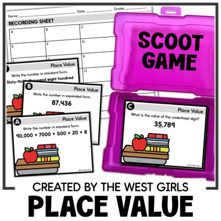 Place Value Scoot Game Review 3rd 4th 5th Grade Back to School Activities