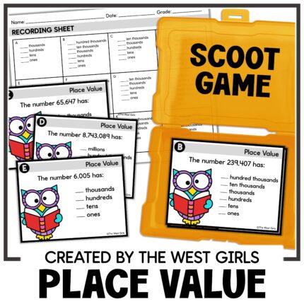 Place Value of a Digit Ones to Millions Scoot 5th Grade Math Review