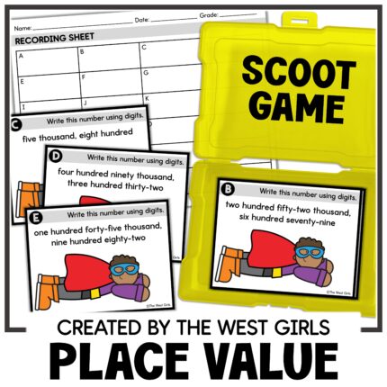 Place Value Word Form to Standard Form 4th 5th Grade Math Centers Activities