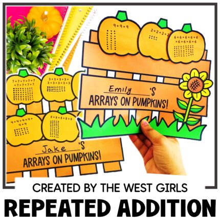 Arrays and Repeated Addition 2nd Grade Pumpkin Math Craft First Day of Fall
