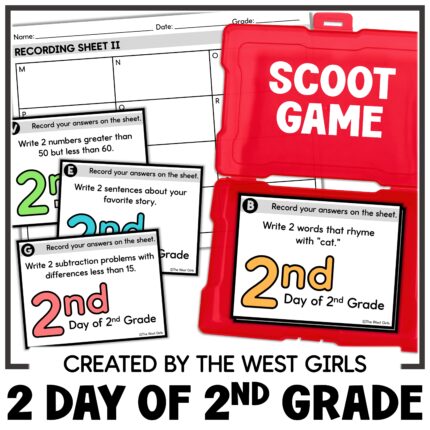 The Second 2nd Day of 2nd Second Grade Scoot Game First Week of School
