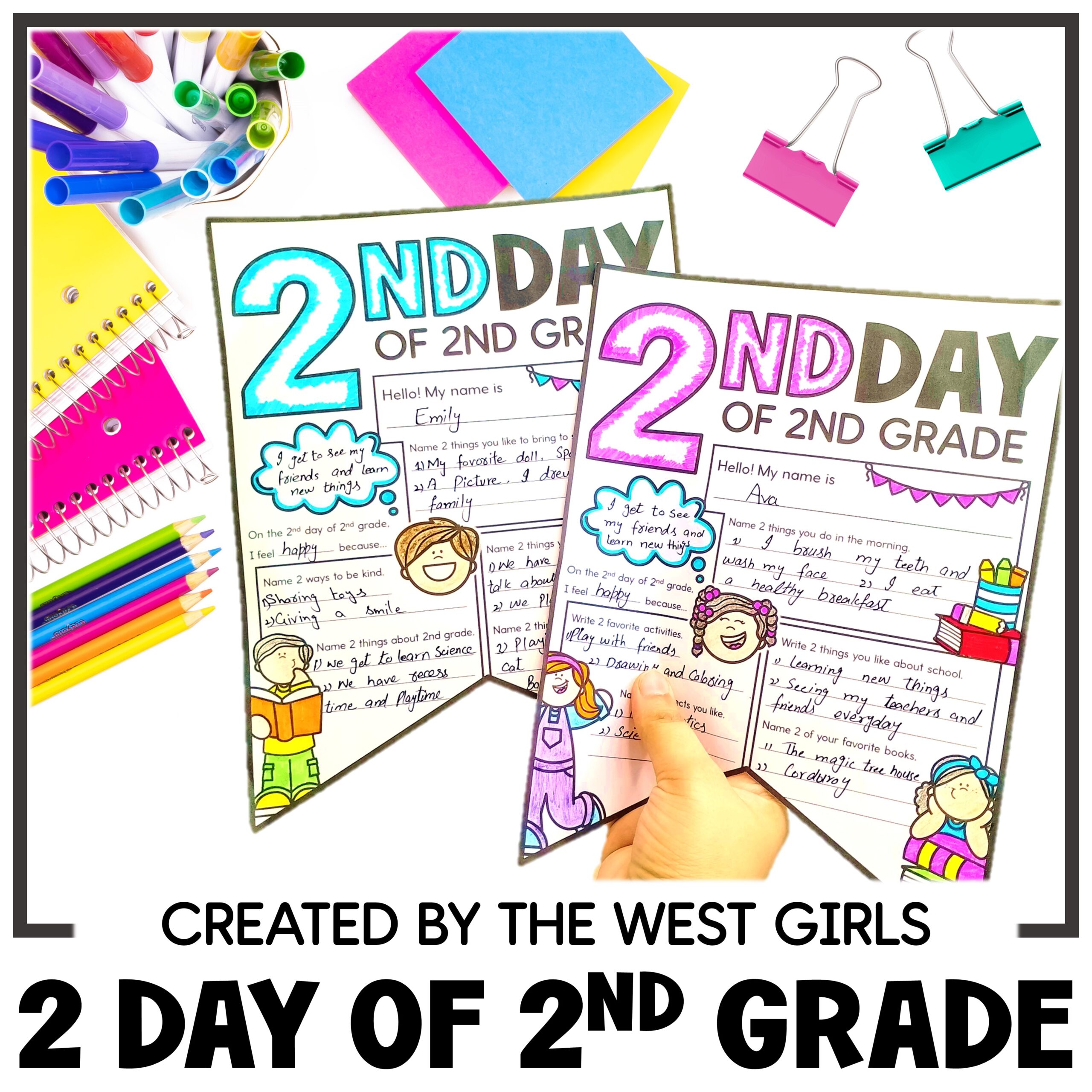 Second 2nd Day of 2nd Second Grade School Activities Bulletin Board