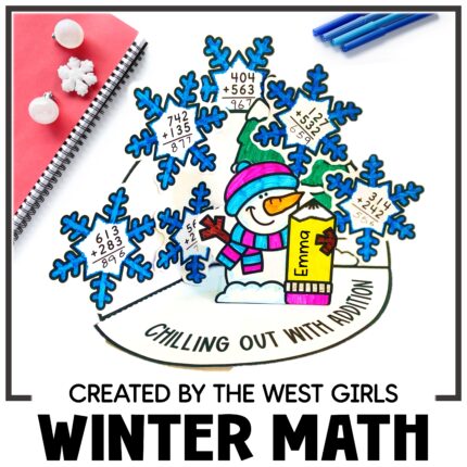 Winter Snowflake Math Craft 3 Digit Addition Subtraction With Without Regrouping