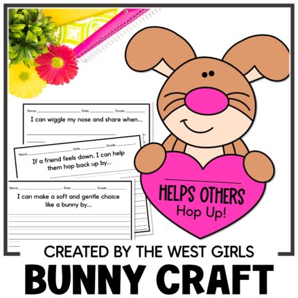 Spring Bunny Craft March Kindness Bulletin Board Template
