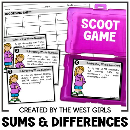 Subtracting Whole Numbers Subtraction Word Problems